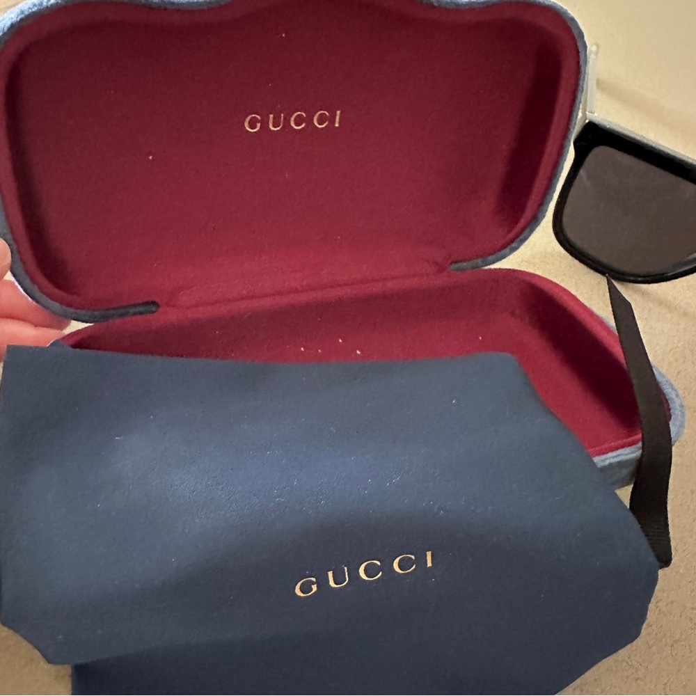 Gucci Flat Top Black Sunglasses with Dark Lenses - Picture 7 of 8